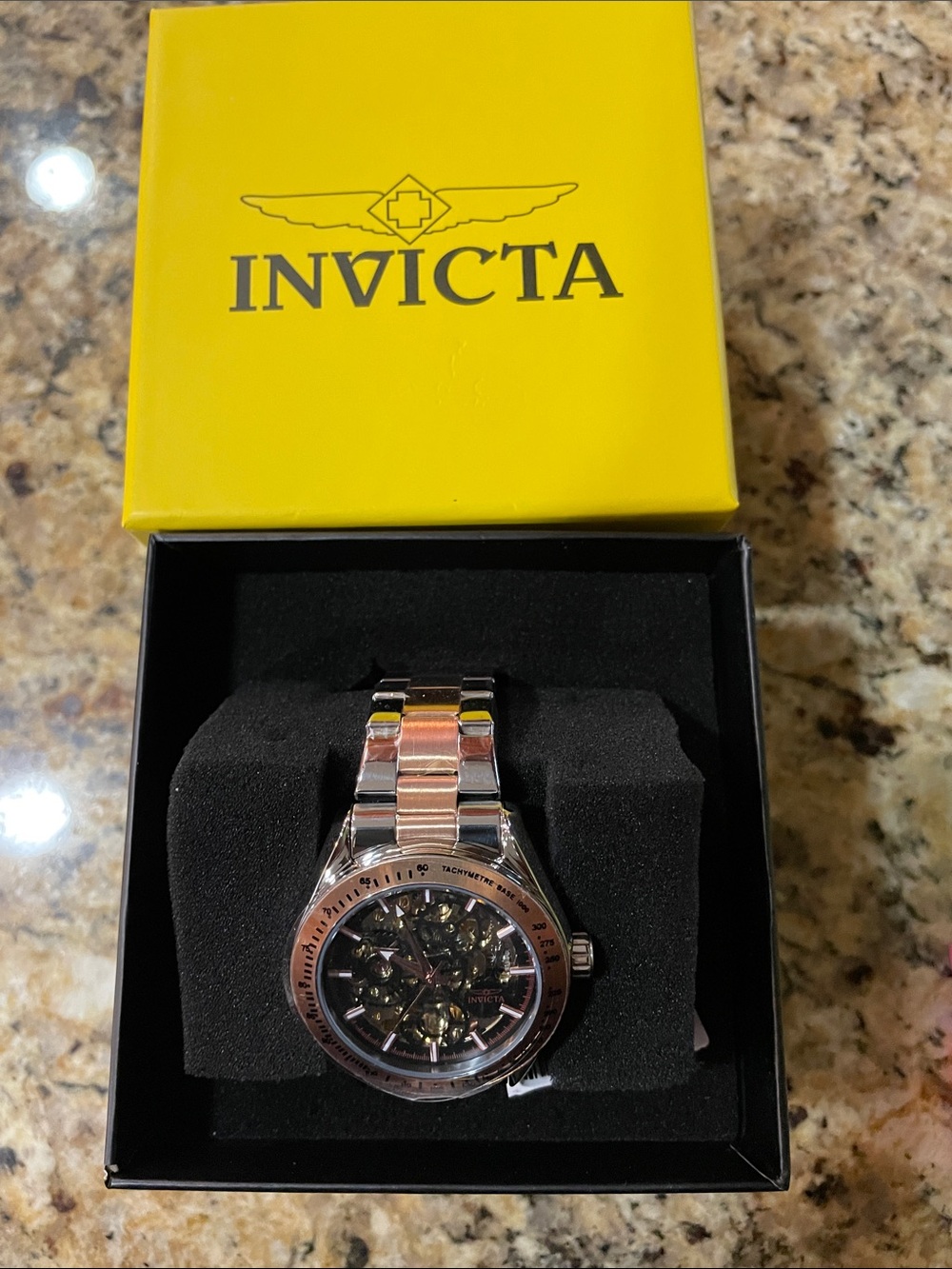 Invicta Men’s Two-Tone Skeleton Bracelet Watch - Rose Gold & Silver